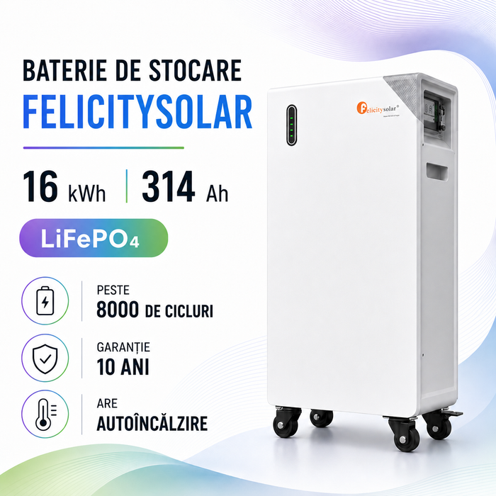 Acumulator Felicity Solar, LifePo4  16 kwh Low Voltage. IP65. Garantie 10 ani