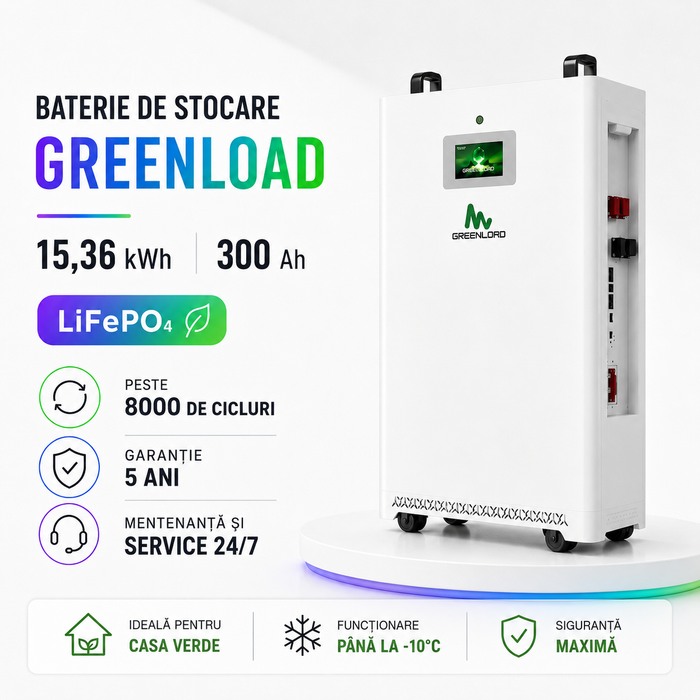 Baterie Litiu GreenLoad 15.36kWh 51.2V 300Ah
