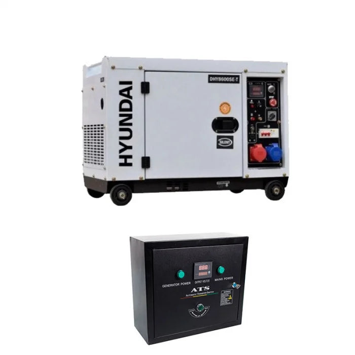 Generator de curent trifazat diesel HYUNDAI DHY8600SE-T + Automatizare ATS12-3P